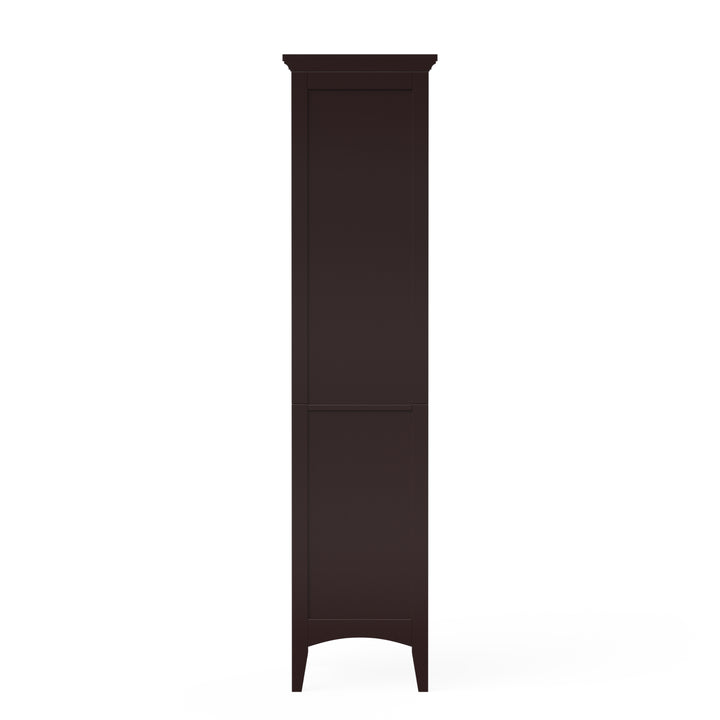 Teamson Home Glancy Wooden Tall Tower Cabinet with Storage, Dark Brown- FINAL SALE