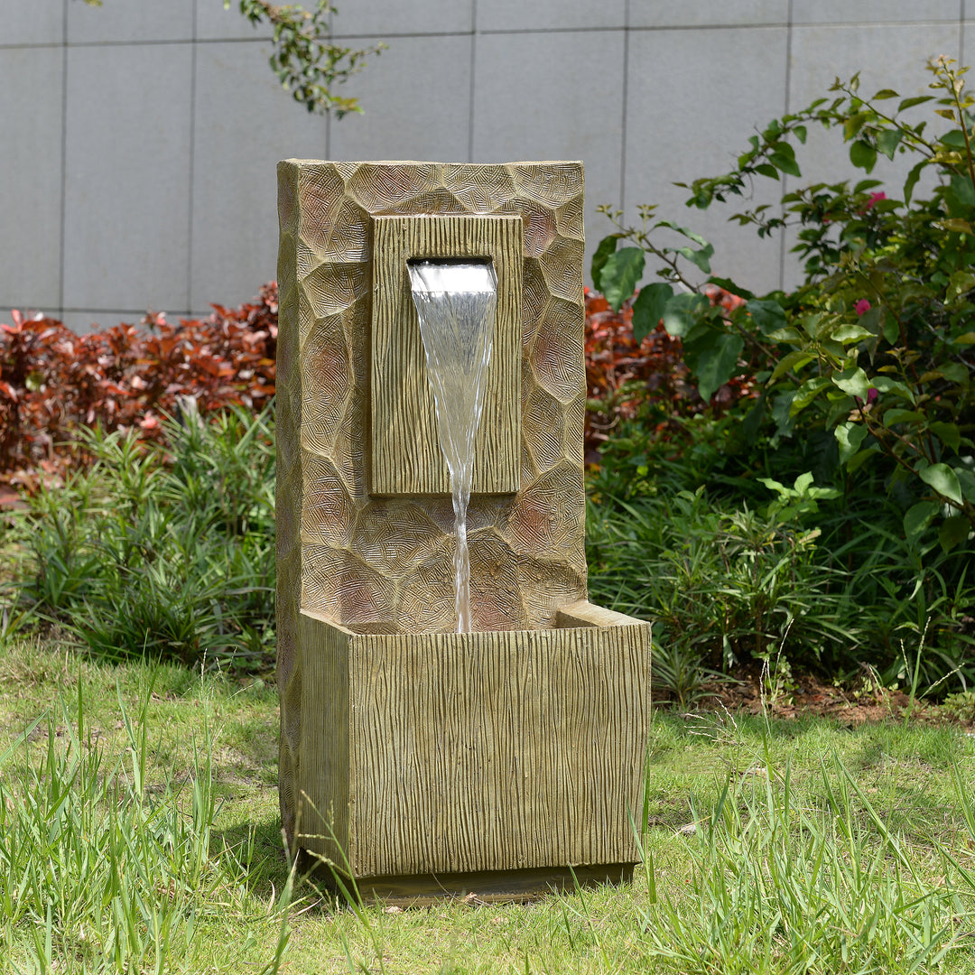 Spa Waterfall Outdoor Water Fountain with LED Light