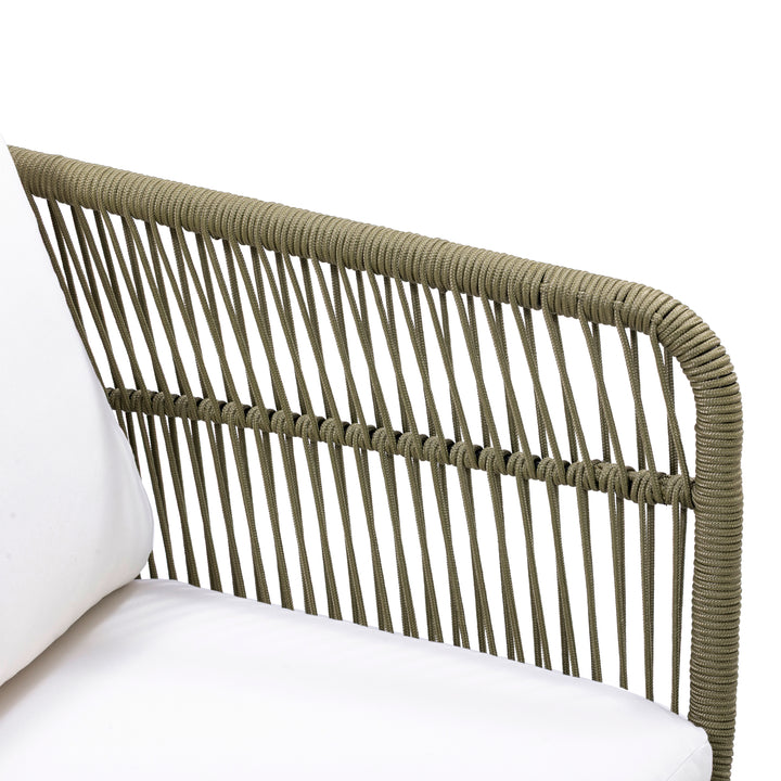 4-Piece Acacia Patio Conversation Set with Cushions, Sage Green & Natural Wood