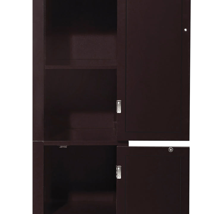 Teamson Home Glancy Wooden Tall Tower Cabinet with Storage, Dark Brown- FINAL SALE