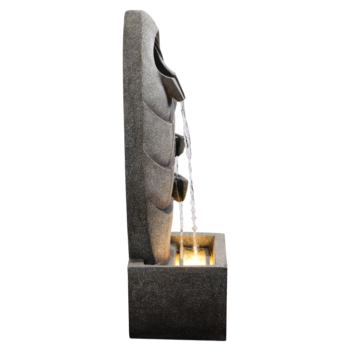 Modern Oval Outdoor Water Fountain with LED Light