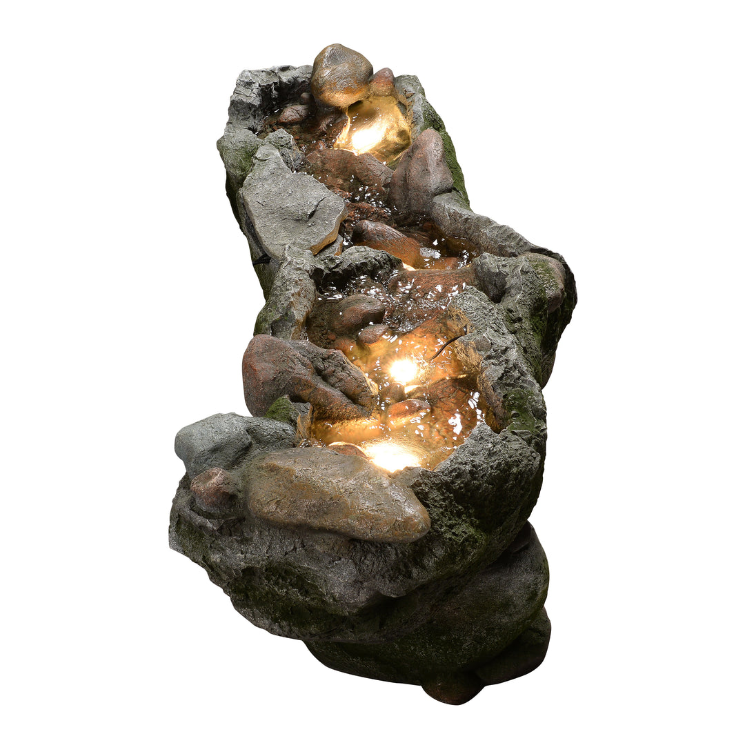 Riverstone Cascade Water Fountain Outdoor with LED Light