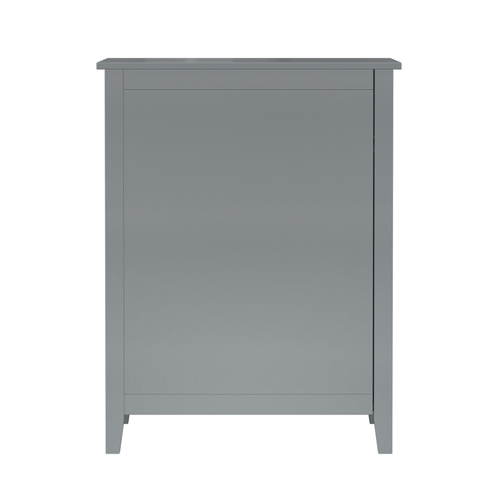 Back of the gray cabinet.