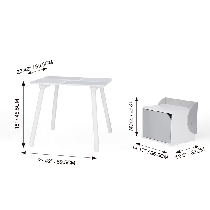 A pair of storage cubes for stacked on top of each other