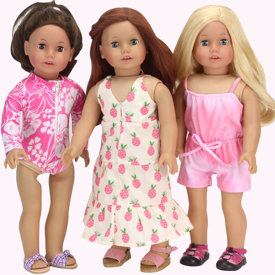 Sophia's - 18" Doll - Pineapple Print Maxi Dress - Ivory