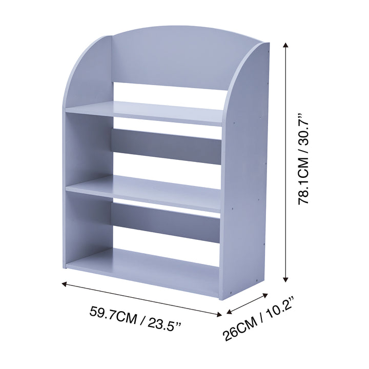 Fantasy Fields Child Sized Bookcase with 3 Shelves, Gray
