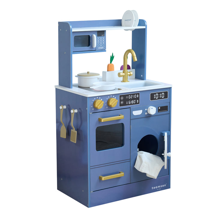 Teamson Kids Little Chef Lake Tahoe Wooden Play Kitchen - Washer & Mini Garden