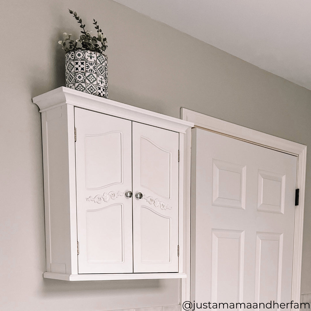 Teamson Home Versailles Wall Cabinet with 2 Shelves, White