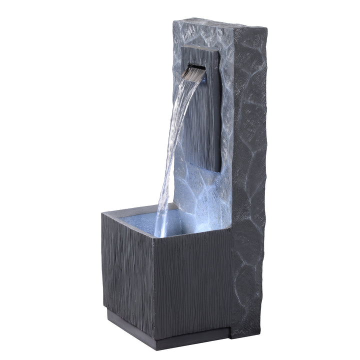 Spa Waterfall Outdoor Water Fountain with Cool Glow Lighting