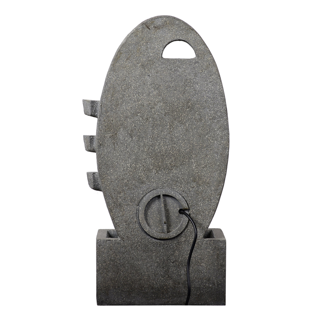 Modern Oval Outdoor Water Fountain with LED Light