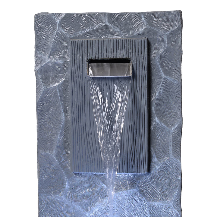 Spa Waterfall Outdoor Water Fountain with Cool Glow Lighting
