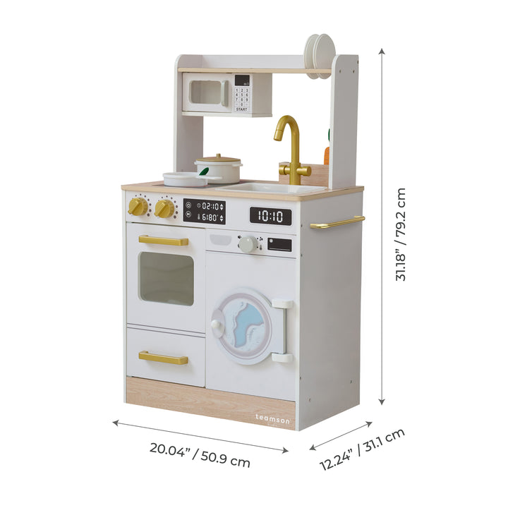 Teamson Kids Little Chef Lake Tahoe Wooden Play Kitchen - Washer & Mini Garden