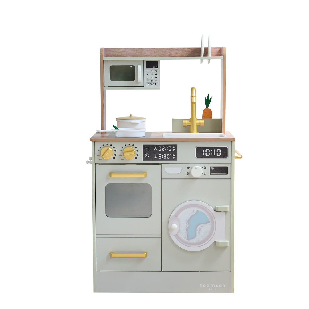 Teamson Kids Little Chef Lake Tahoe Wooden Play Kitchen - Washer & Mini Garden